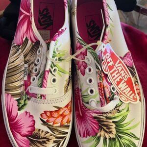 Vans "Off The Wall "Authentic Hawaiian Floral White Sneakers